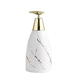 Seifenspender Spülmittelspender 470 Ml/15,8 Unzen Keramik Seifenspender Badezimmer Marmor Textur Seifenpumpe Niedlicher Lotionspender Für Küche Lotion Flasche Lotionspender (Color : D-White)