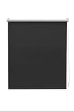 TROYAHOME® Verdunklungsrollo ohne Bohren Verdunkelungsrollo Seitenzugrollo Klemmfix Rollo (Anthrazit, 85cmx140cm)