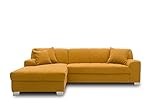 DOMO Collection Capri Ecksofa | Eckcouch in L-Form, Polsterecke Sofa Garnitur, mango gelb, 239x152x75 cm