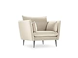 MICADONI - Sessel Achat für 1 Sitzer, Velours, Beige
