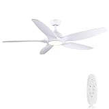 Newday Deckenventilator mit Beleuchtung und Fernbedienung, 60-1015 153CM Leise Deckenventilator mit Lampe, Deckenbeleuchtung mit Ventilator/Geräuschloser 5 Gang-DC-Motor, 3 Farbtemperaturen, Timer