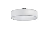 lightling modern Deckenleuchte in nickel matt, Stoffschirm weiß, 3 x E27 max. 60W, ø 50 cm, Höhe: 20.5 cm