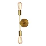 MRHYSWD Wandleuchte Innen Vintage, 2 Flammig Wandlampe Innen Modern Wandbeleuchtung Gold Wandlampen Retro FüR Schlafzimmer Wohnzimmer Esszimmer Treppenhaus KüChen Flur, Badezimmer Schminklicht, E27