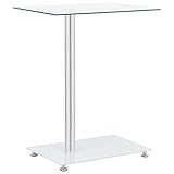 vidaXL Beistelltisch U-Form Couchtisch Wohnzimmertisch Kaffeetisch Sofatisch Glastisch Tisch Laptoptisch Transparent 45x30x58cm Hartglas