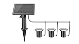 LICHT DISCOUNT Edelstahl LED Solar 3 Stück Boden Leuchten Set HY26WSR801 warm weiß Wegleuchten Bodeneinbaustrahler Spots