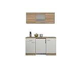 ALIDAM KüChenunterschrank Singleküche Miniküche Mit Kühlschrank Küche Mini Küchenzeile Kochplatte 150cm Weiß KüChenblock