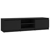 vidaXL TV Schrank mit 2 Schubladen 2 Fächern Lowboard Fernsehtisch Fernsehschrank TV Möbel Sideboard Schwarz 140x40x35,5cm Holzwerkstoff