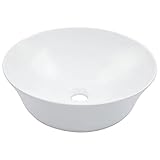vidaXL Waschbecken Aufsatzwaschbecken Waschtisch Waschplatz Handwaschbecken Waschschale Aufsatzbecken Becken Badezimmer 41x12,5cm Keramik Weiß