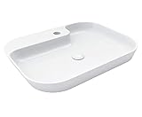 Keramik Waschtisch Waschbecken Aufsatzwaschbecken Wasch Tisch weiß 75x43