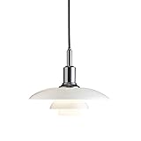 LPFWSK Dreischichtige, geschliffene weiße Glas-Pendelleuchte, handgefertigter Glas-Lampenschirm, Hängelampe, Kücheninsel, Esszimmer, Schlafzimmer, Aufnahmelicht, E27-Einzelkopf-Kronleuchter