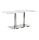 KADIMA DESIGN Shakti Esszimmertisch Gastrotisch Wood Holz Weiß (White) 80 x 160 x 75