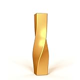 Hohe goldene Keramikvase, hohe, schlanke Bodenvase, 41,5 cm hoch, gedrehte geometrische Vase für Zuhause, Wohnzimmer, Blumenaufsätze, Regal, Tisch, Dekoration, kreative einzigartige dekorative Vase