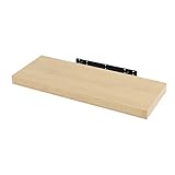 WOLTU Wandboard Wandregal CD DVD Regal Bücherregal Schweberegal Holz Board 60x22.9x3.8cm gelb Eiche für Büro, Wohnzimmer, Schlafzimmer, Küche RG9319kei