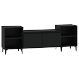 vidaXL TV Schrank Lowboard TV Möbel Tisch Board Sideboard Fernsehschrank Fernsehtisch HiFi-Schrank Wohnzimmer Schwarz 160x35x55cm Holzwerkstoff