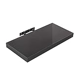 Edaygo Wandboard Wandregal Bücherregal Hängeregal Regal Freischwebend, 50 x 23,5 x 3,8 cm, Hochglanz-schwarz