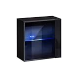 Vitrine quadratisch – LED – schwarz