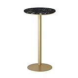 Bartisch 21,6 Zoll Marmortischplatte, moderner Cocktailtisch, vertikaler Bartisch mit Metallbasis, Heimküchen-Bartisch, Höhe 75 cm, Höhe 95 cm, Höhe 105 cm