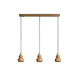 BinOxy Lampe Kreativer kürbisförmiger Kronleuchter, chinesischer Licht-Luxus-Holz-Esstisch, Lichtleiste, Balkonbeleuchtung Lampen (Size : Three headed)