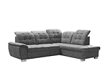 DomiMeble Ecksofa Lotta 258 x 212 x 108 cm - modernes Sofa, bequem mit hochelastischem Schaumstoff, mit Bettkasten, mit Schlaffunktion, weiches und angenehm anzufassendes Veloursmaterial (Asti 13)