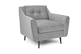 Honeypot – Sofa – Halston – Große Ecke – 3-Sitzer – 2-Sitzer – Sessel – Plüsch Grau – Plüsch Blau (Sessel, Plüsch Grau)