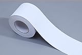 LGVXSRTYU Tapetenbordüre selbstklebend weiß matt PVC Sockelleiste Dekorative Bordüre Selbstklebende Home Bordüre Küche Tapetenbordüre selbstklebend für Badezimmer Wohnzimmer 5X500CM
