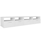 2 STK TV-Schränke Lowboard TV Board TV Ständer Fernsehtisch Fernsehschrank Medienkonsole mit 2 Regalen und 2 Schränken, für Wohnzimmer & Schlafzimmer, Holzwerkstoff 95x35x36 cm Weiß