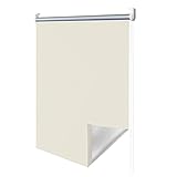 Joparri Verdunkelungsrollo Klemmfix ohne Bohren, Thermo-Rollo 90x200cm (BxH), Fensterrollo Rollo Sonnenschutz, Seitenzugrollo Klemmrollo für Fenster & Tür, Beige