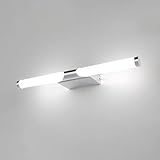 ECOBRT LED Spiegelleuchte Chrom Badezimmer Lampe 7W 40cm Lang Spiegelleuchte Bad 4000K Wandmontage Schanklampe 220V