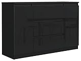 meble masztalerz Kommode 120 cm Schwarz mit Hochglanz-Fronten mit 3 Schubladen und 2 Türen - 120,4 x 78,2 x 39 cm - Sideboard Wohnzimmer, Schlafzimmer - Schubladenschrank - Komodenschrank