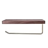 Nordisches Badezimmer-massivholz-gewebehalter, Messing-roll-Papier-Speicher-tablett, Frei Von Stanzen(Size:20cm,Color:Walnussholz)