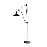 Loberon® Stehlampe Villemerle, Eisen, Schnur: Baumwolle, H/B/T ca. 169/64/36 cm, antikschwarz