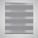 WIFESE Doppelrollo Seitenzug 80x150 cm grau Verdunkelungsrollo Fenster Rollos FüR Innen Rollos FüR Fenster Ohne Bohren Doppelrollo Ohne Bohren Schalosien Fenster Innen Duo Rollo Doppel Rollo