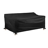 Jianghu Art Abdeckung für Gartentisch, für Tisch und Stuhl, 180 x 160 x 85 cm, winddicht, wasserdicht, für Gartenmöbel, Terrassenmöbel, Abdeckung, Rattan, Sofa, Möbel, wasserdicht, UV-Schwarz