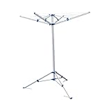 Moritz Camping Wäschespinne klappbar 2,85 kg 15m Trockenleinenlänge 4 Erdspieße vierarmig Aluminium Wäscheständer Wäscheleine Weschätrockner