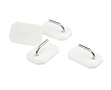 Fackelmann Gardinenhaken TECNO, selbstklebende Haken für den Fensterrahmen, Haken für Vitragestangen (Farbe: Weiß), Menge: 4 Stück