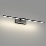 Klighten LED Spiegellampe Bad 60cm, 18W IP44 Spiegelleuchte Bad, Badezimmer Lampe Wand Aluminium Badlampe Badleuchte Wand, 107 LEDs, Natürliches Weiß 4500K, Schwarz