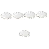 Zerodeko 5 Stück Badezimmer-Sparer Für Theke Seife Schmuckstück Weiß Bar-Platte Behälter Halskette Keramik Schwamm Dusche Abtropfschalen Dekorativ Für Armband Schale