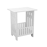 ColdShine Nachtschrank 32x26x40cm Nachtkommode Nachttisch Weiß Quadratische Moderne Schließfächer Beistelltisch für Wohnzimmer Schlafzimmer Flur