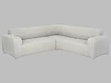 SODERBERGH Sofahusse Ecksofa Stretch Bezug Dekoration Couch Polstersofa, Farbe Hussen:White 204, Größe:ohne Rüschen