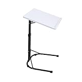 TeMkin Zusammenklappbarer Mobiler Stehschreibtisch Tragbarer Höhenverstellbarer Rutschfester Laptop-Schreibtisch Kleine Räume Heimbüro Bett-Schreibtisch (Color : White)
