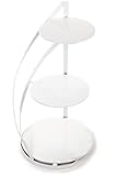 HowHomely Tortenständer 3 Etagen 60x38cm Weiss - 3 Stöckige Tortenständer kuchenständer 3 Etagen - Etagere Torte Hochzeit - Tortenetagere 3 Torten Cupcake Ständer Metall