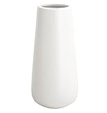 Vase Weiß 28 cm Hoch, Blumenvasen Modern aus Keramik für Tischdeko Innenbereich, Deko Vasen für Pampasgras