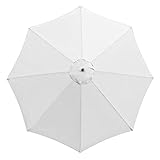 ROBLUX ersatzbezug Sonnenschirm 300 cm 8 streben Anti-Ultraviolett, wasserdicht Sun Garden ersatzbezug(Color:Weiß)