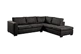 Stylefy Ecksofa Samoa L-Form mit Ottomane Rechts - Eckcouch (HxBxL): 83x227x267 cm - Strukturstoff Preston Anthrazit