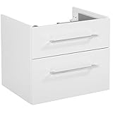 FACKELMANN 60 cm breiter Waschtisch-Unterschrank hängend weiß mit 2 Schubladen - Badmöbelserie Hype 3.0