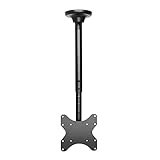 RICOO Monitor & TV Deckenhalterung für Fernseher 23-42 Zoll, Schwenkbar Neigbar Höhenverstellbar, Universal TV Halterung Decke D0222, Fernsehhalterung Decke bis 50 kg mit max. VESA 200x200 mm