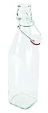 Bormioli Rocco Drahtbügelflaschen Swing Bott 500 ml (12 Stück, inkl. Gummiringe, Saftflaschen, Flaschen für Liköre/Schnaps) 58305, Glas