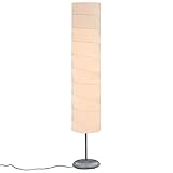 vidaXL Stehlampe mit Ständer Stehleuchte Standleuchte Standlampe Bodenlampe Lampe Leuchte Wohnzimmer 121cm Weiß E27 Reispapier 60W
