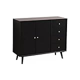 NIZAME Sideboard mit Vier Schubladen, Küchenbuffettisch mit Verstellbaren Regalen, Lagerschrank, Konsolentisch Für Küche, Esszimmer Wohnzimmer Eingang, 39.3 * 14.1 * 31.4 Zoll