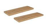 Wandregal Echtholzfurnier Eiche hell Schweberegale Bücherregal schwimmendes Bilder Regal Wandboard freischwebend Holz Board bis 25kg 80x24x4cm für Wohnzimmer Schlafzimmer Büro Kinderzimmer (2)